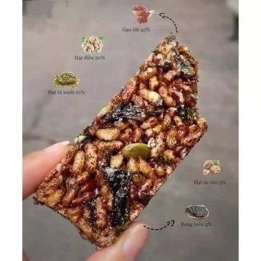 Thanh cơm gạo lứt rong biển, mix hạt granola Ăn kiêng giảm cân chỉ 69.000 VND