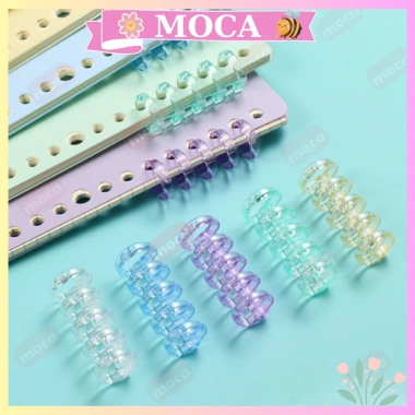 Thanh còng nhựa 5 lỗ MOCA - Nhiều màu, cho planner và bullet journal, chỉ 4.000đ