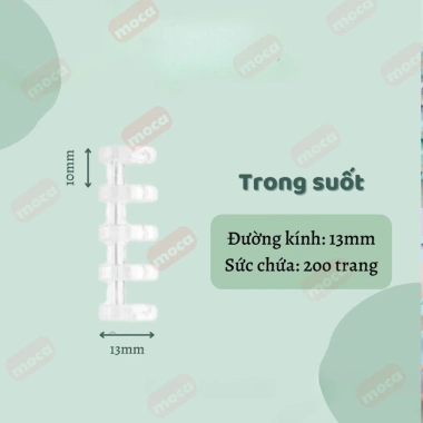 Thanh còng nhựa 5 lỗ MOCA - Nhiều màu, cho planner và bullet journal, chỉ 4.000đ 5