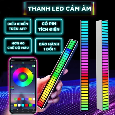 Thanh đèn LED 1m Đen HUB USB, Cảm Ứng Âm Thanh, Nhấp Nháy Theo Nhạc, Giá 285k