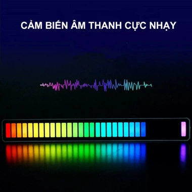 Thanh đèn LED 1m Đen HUB USB, Cảm Ứng Âm Thanh, Nhấp Nháy Theo Nhạc, Giá 285k