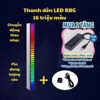 Thanh đèn LED 1m Đen HUB USB, Cảm Ứng Âm Thanh, Nhấp Nháy Theo Nhạc, Giá 285k 8 Thanh đèn LED 1m Đen HUB USB, Cảm Ứng Âm Thanh, Nhấp Nháy Theo Nhạc, Giá 285k 8