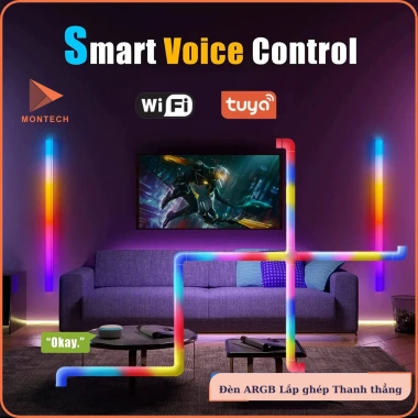 Thanh Đèn LED ARGB Smart Home - Cảm biến âm thanh, nháy theo nhạc, điều khiển App WiFi, giảm giá 23%