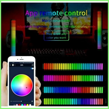 Thanh đèn LED RGB 3D 32 40 64 nháy theo nhạc, đế để bàn và cổng USB, trang trí 4
