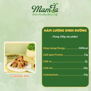 Thanh Granola Bar Ăn Kiêng Healthy - Ngũ Cốc Mamfa Giảm Cân, Bánh Ngũ Cốc, 109.900₫ 3 Thanh Granola Bar Ăn Kiêng Healthy - Ngũ Cốc Mamfa Giảm Cân, Bánh Ngũ Cốc, 109.900₫ 3