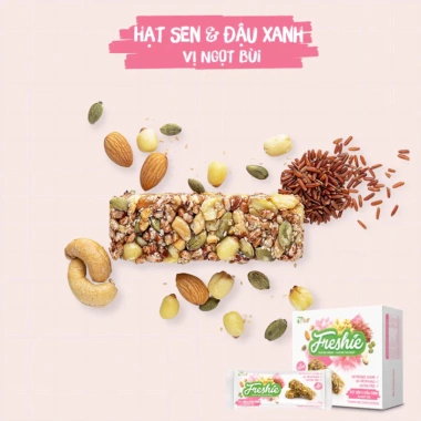 Thanh hạt dinh dưỡng Freshie hạt sen đậu xanh 6 thanh Tâm Minh Foods - 120.000