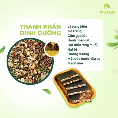 Thanh Kẹp Hạt Rong Biển BalyFoods - Siêu Hạt Dinh Dưỡng Cho Ăn Kiêng, Mẹ Bầu, Giữ Dáng - 109.000₫