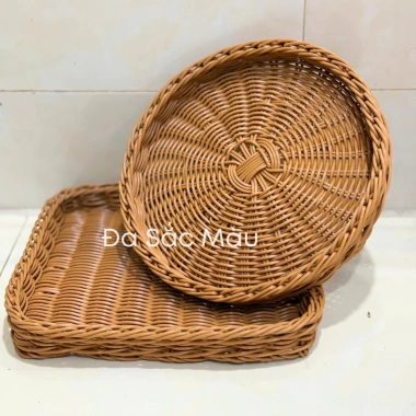 Thanh lý giá xưởng: Mẹt nhựa đan đa năng đựng đồ ăn, khay dĩa trái cây, rau củ, BBQ - Giá chỉ 62.000đ