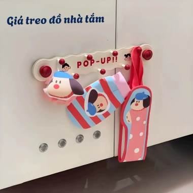 Thanh móc treo cốc hút HPS họa tiết dễ thương, móc hút chân không pop up cho nhà tắm, bếp, chìa khóa - Giá 51.000₫