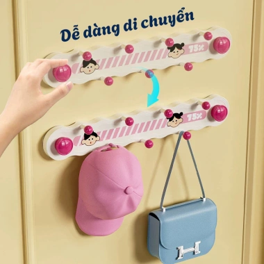 Thanh móc treo cốc hút HPS họa tiết dễ thương, móc hút chân không pop up cho nhà tắm, bếp, chìa khóa - Giá 51.000₫