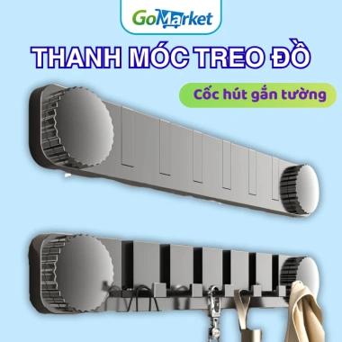 Thanh Móc Treo Đồ Đa Năng Cốc Hút Gắn Tường GoMarket - Tiện Lợi, Giá 63.000 VND