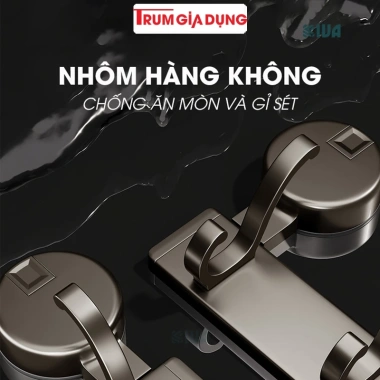 Thanh móc treo đồ đa năng Trùm Gia Dụng, hút chân không, nhôm hàng không cao cấp - 240.000đ