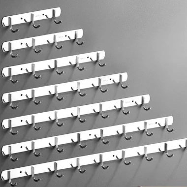 Thanh móc treo đồ inox 304 sáng bóng gắn tường tiện lợi 3-5-7 móc chỉ 22.000đ