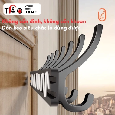 Thanh móc treo đồ TÁOHOME thép carbon hiện đại, móc áo cửa ra vào, nhà tắm, lắp dán tường chắc chắn - 69.000₫ 3 Thanh móc treo đồ TÁOHOME thép carbon hiện đại, móc áo cửa ra vào, nhà tắm, lắp dán tường chắc chắn - 69.000₫ 3