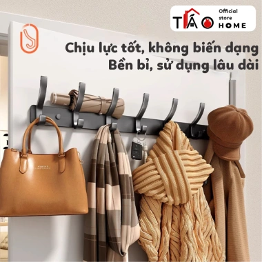 Thanh móc treo đồ TÁOHOME thép carbon hiện đại, móc áo cửa ra vào, nhà tắm, lắp dán tường chắc chắn - 69.000₫