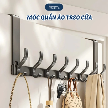 Thanh móc treo quần áo sau cửa không cần khoan - Đa năng, thép không gỉ, tiết kiệm không gian