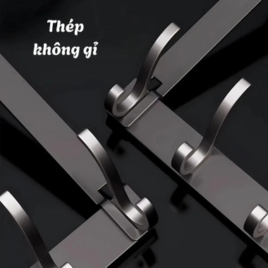 Thanh móc treo quần áo sau cửa không cần khoan - Đa năng, thép không gỉ, tiết kiệm không gian