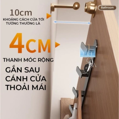 Thanh Móc Treo Tường Đa Năng Chịu Tải - Treo Quần Áo Nón, Đồ Nhà Tắm, 58.000đ 4 Thanh Móc Treo Tường Đa Năng Chịu Tải - Treo Quần Áo Nón, Đồ Nhà Tắm, 58.000đ 4