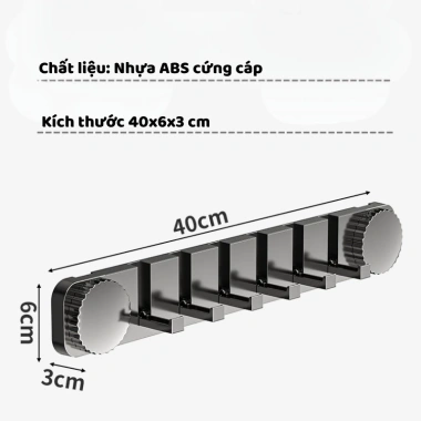 Thanh móc treo tường gấp gọn đa năng DINO - Móc quần áo, túi xách, chìa khóa hút chân không 9