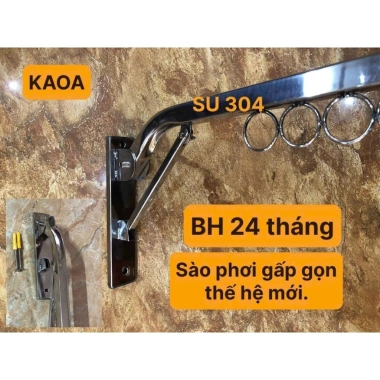 Thanh phơi quần áo gấp gọn cao cấp SU 304 thiết kế mới tiết kiệm không gian bảo hành 24 tháng giá 190.000₫