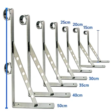 Thanh phơi quần áo thép không gỉ gập lại, khung tam giác, gắn hông ban công, cửa sổ - 145.372₫