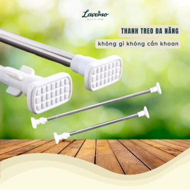 Thanh treo đa năng LAVEMO TT01 inox không khoan tường Giá chỉ 70.000 VNĐ