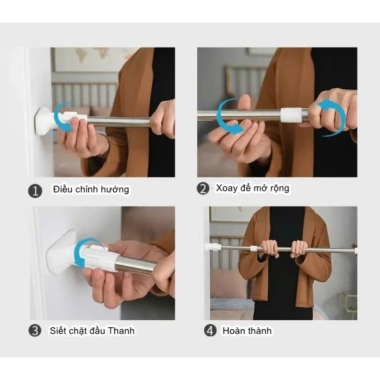 Thanh treo đa năng treo quần áo & rèm cửa không khoan tường - Giá 98.000₫ 3