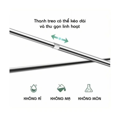 Thanh treo đa năng treo quần áo & rèm cửa không khoan tường - Giá 98.000₫ 6