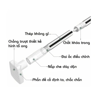 Thanh treo đa năng treo quần áo & rèm cửa không khoan tường - Giá 98.000₫ 7