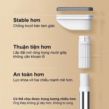 Thanh treo đa năng treo quần áo & rèm cửa không khoan tường - Giá 98.000₫ 9
