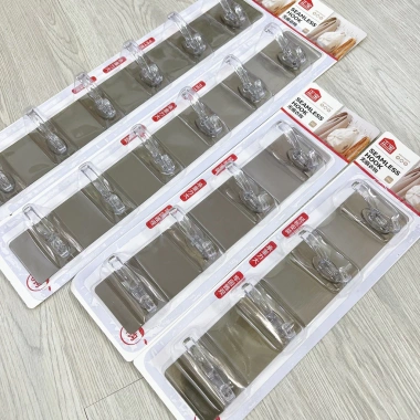 Thanh treo dán tường trong suốt 6 móc liền mạch đa năng, siêu chắc, chịu lực cao - 16.900₫