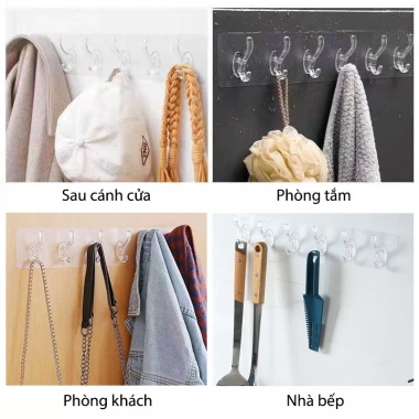 Thanh treo dán tường trong suốt 6 móc liền mạch đa năng, siêu chắc, chịu lực cao - 16.900₫ 5 Thanh treo dán tường trong suốt 6 móc liền mạch đa năng, siêu chắc, chịu lực cao - 16.900₫ 5