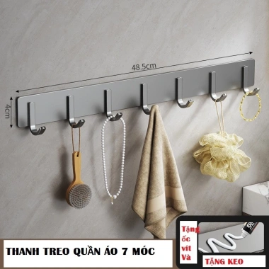 Thanh treo đồ móc quần áo Oenen gắn tường đa năng nhôm carbon siêu nhẹ 37.000₫
