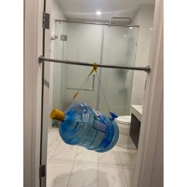 Thanh treo inox 304 treo rèm/quần áo không đục tường, lắp nhanh, giá 46.000₫