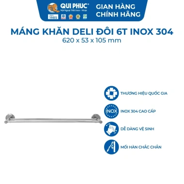 Thanh treo khăn nhà tắm Deli QUI PHÚC inox 304 không gỉ sáng bóng, đa dạng kích thước, giá ưu đãi 120.540 VND 4 Thanh treo khăn nhà tắm Deli QUI PHÚC inox 304 không gỉ sáng bóng, đa dạng kích thước, giá ưu đãi 120.540 VND 4