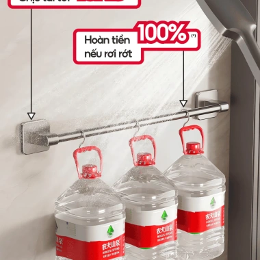 Thanh treo khăn tắm LAVAR dán tường - hợp kim nhôm, miếng dán CB07 giá 17.000 VND