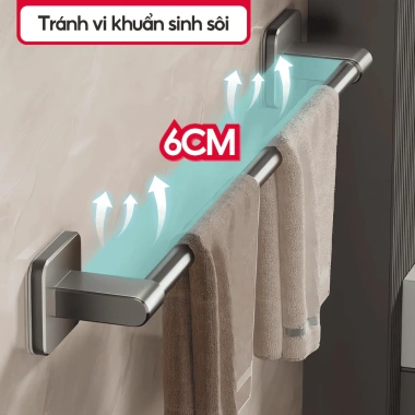 Thanh treo khăn tắm LAVAR dán tường - hợp kim nhôm, miếng dán CB07 giá 17.000 VND