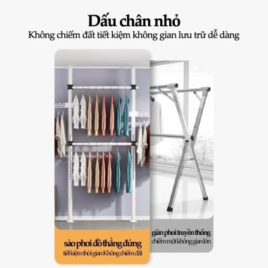 Thanh Treo Không Cần Khoan - Giá Treo Quần Áo Đẹp, Dung Tích Lớn, Chỉ 159.000 VNĐ