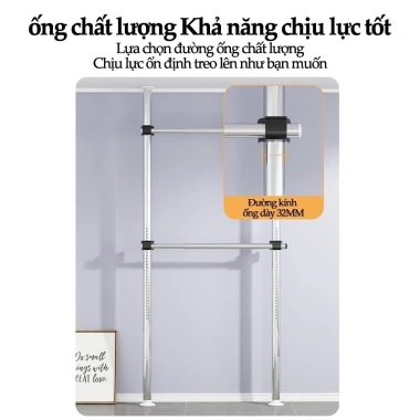 Thanh Treo Không Cần Khoan - Giá Treo Quần Áo Đẹp, Dung Tích Lớn, Chỉ 159.000 VNĐ