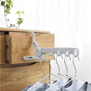 Thanh treo móc quần áo 5 lỗ xoay 360 độ gấp gọn, tiết kiệm diện tích - 30.000đ