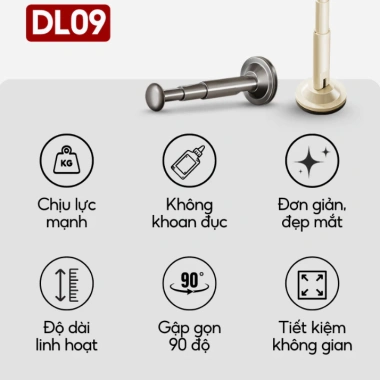 Thanh treo móc quần áo hút chân không bám chắc – Không khoan, giá 45.900₫ 3