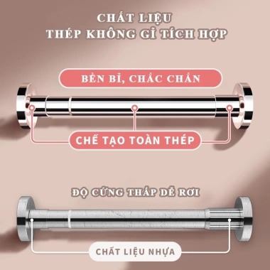 Thanh treo quần áo inox 304 không gỉ dán tường, chịu lực cao, giá 68.000₫ 9 Thanh treo quần áo inox 304 không gỉ dán tường, chịu lực cao, giá 68.000₫ 9