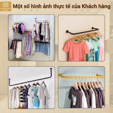 Thanh U treo quần áo thép chịu lực - sào treo tường, sơn tĩnh điện 3 màu, đủ size, kèm vít & tắc kê, giảm giá 20% 5