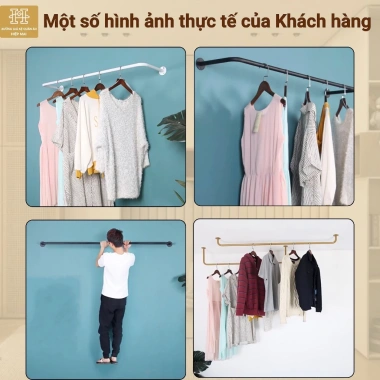 Thanh U treo quần áo thép chịu lực - sào treo tường, sơn tĩnh điện 3 màu, đủ size, kèm vít & tắc kê, giảm giá 20% 6