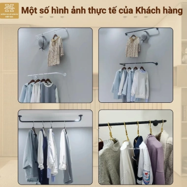 Thanh U treo quần áo thép chịu lực - sào treo tường, sơn tĩnh điện 3 màu, đủ size, kèm vít & tắc kê, giảm giá 20% 7