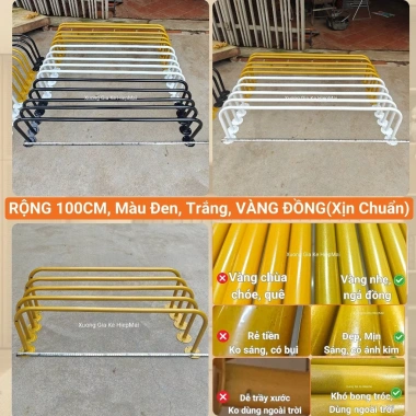 Thanh U treo quần áo thép chịu lực - sào treo tường, sơn tĩnh điện 3 màu, đủ size, kèm vít & tắc kê, giảm giá 20% 10