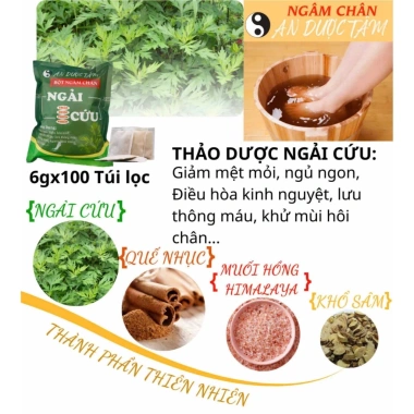 Thảo Dược Ngâm Chân 100 Gói Muối Tự Nhiên Giảm Nhức Mỏi Thư Giãn và Hỗ Trợ Ngủ Ngon