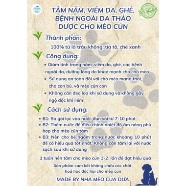 Thảo Dược Tắm Nấm Giảm Nấm, Ghẻ, Viêm Da Cho Chó Mèo - Giá Chỉ 25.000 đồng 2