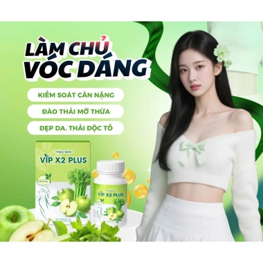 Thảo mộc VIP X2 PLUS giảm cân an toàn đào thải độc tố sáng da đẹp dáng giá 520.000 VND