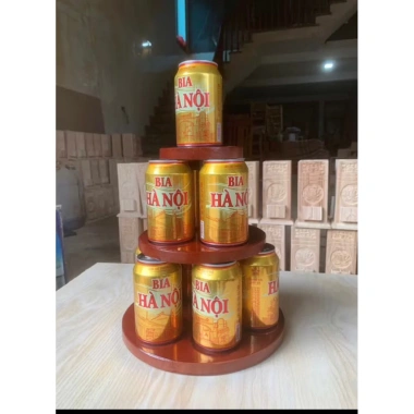 Tháp bày bia nước ba tầng gỗ tự nhiên sang trọng - Giá ưu đãi 139.000 VND